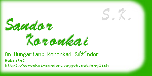 sandor koronkai business card